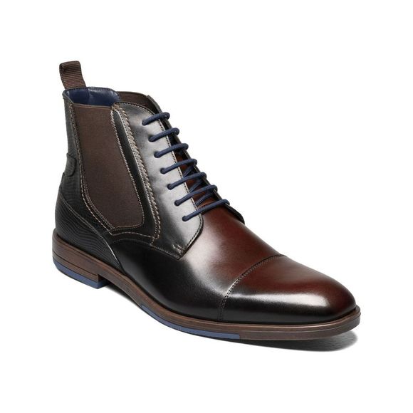 REACTION KENNETH COLE Mens Brown Comfort Ely Round Toe Block Heel Zip-Up Boots Shoes M